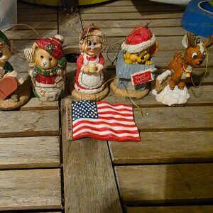Vintage 2004 Heavy Duty cute Christmas characters ornaments